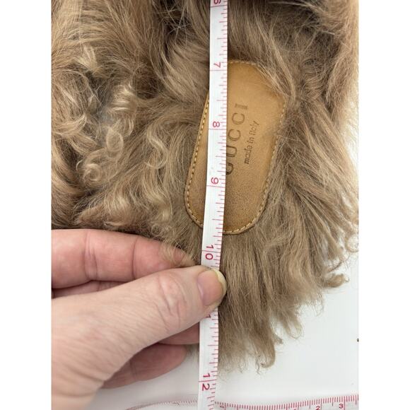 Gucci Princetown Horsebit Accent Black Leather Mules Fur Lined Size 9 39 Loafers - Picture 13 of 16